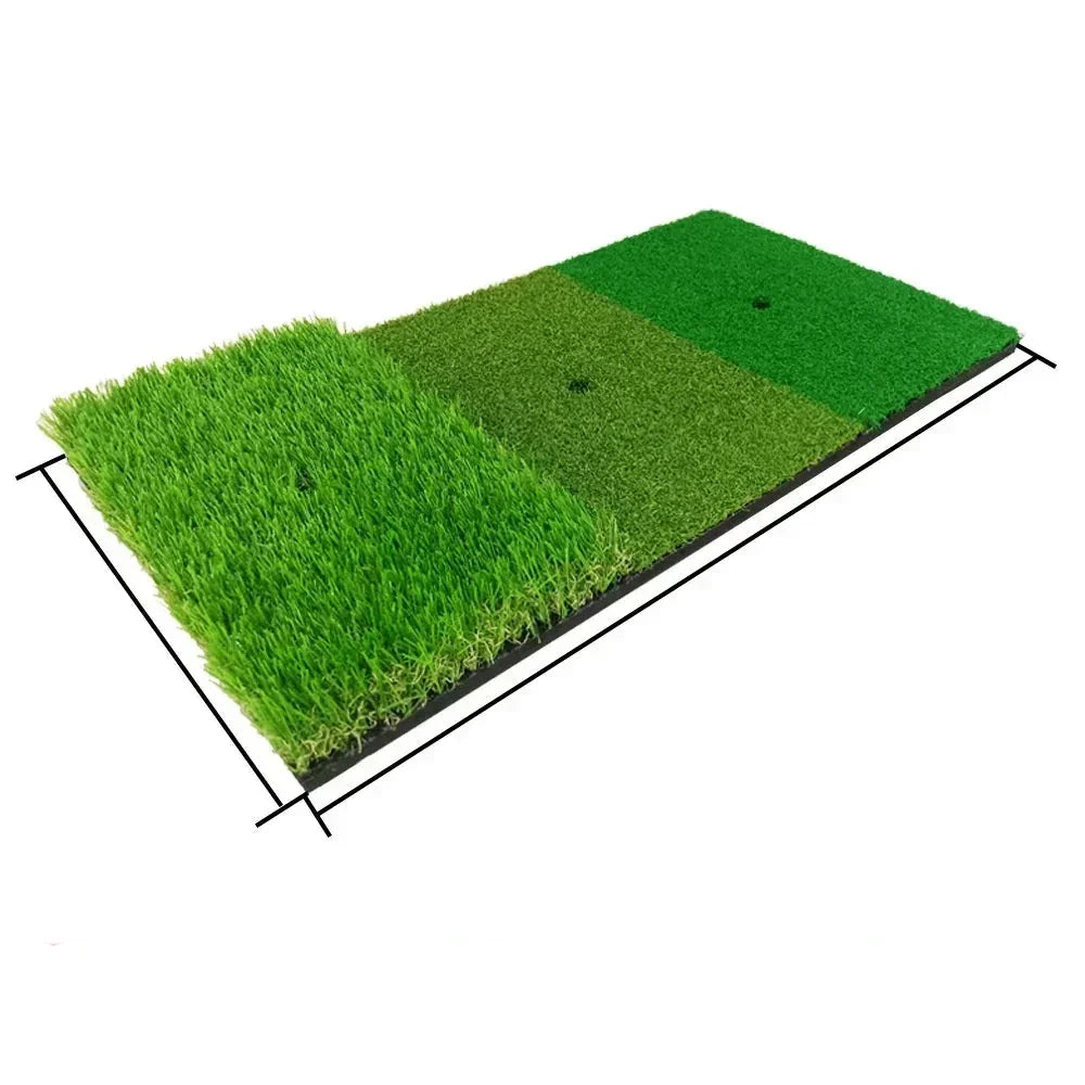 Premium golf simulator mat with realistic turf for indoor practice and play